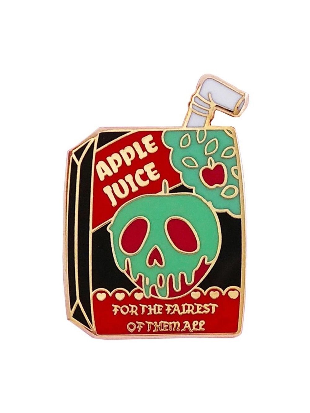 Disney Snow White Fairest Apple Gold Enamel Pin